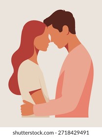 Personagem masculino oferecendo um grande coração vermelho para uma mulher, proposta de casamento romântico ou confissão de amor para a celebração do Dia dos Namorados.