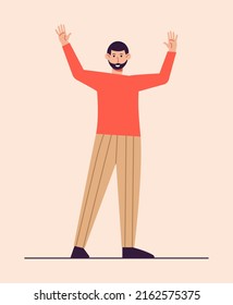 Man character on isolated backgorund. Vector illustration