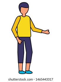 man character on white background vector illustration