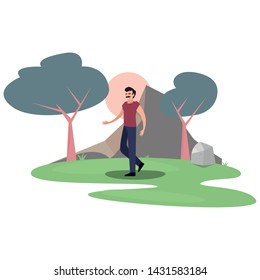 man character in the park outdoor