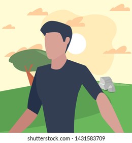 man character in the park outdoor
