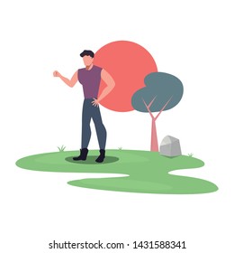 man character in the park outdoor