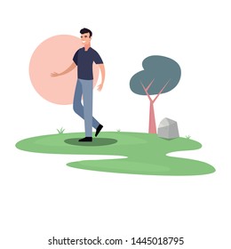 man character in the park outdoor