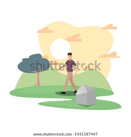 man character in the park outdoor