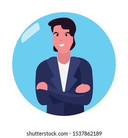 man character portrait cartoon design vector illustration
