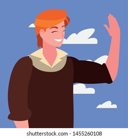 man character portrait sky background