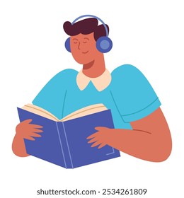 homem personagem leitura livro isolado
