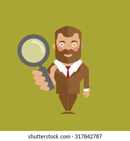 Man character search with magnifier