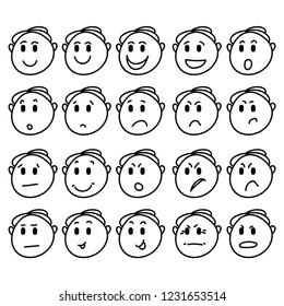 Man Character Set Emotions Vector Set Stock Vector (Royalty Free ...