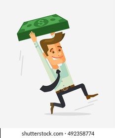 Man character shocked with tax. Vector flat cartoon illustration