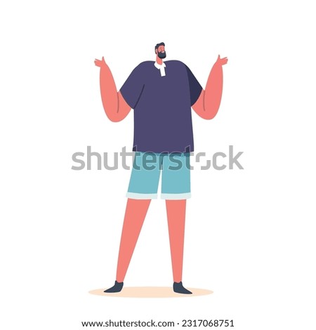 Man Character Shrugs, Expressing Uncertainty Or Indifference Through A Slight Raising And Dropping Of The Shoulders