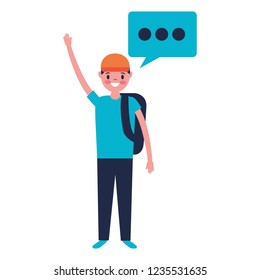 man character and speech bubble 