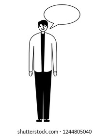 man character with speech bubble