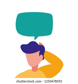 man character and speech bubble