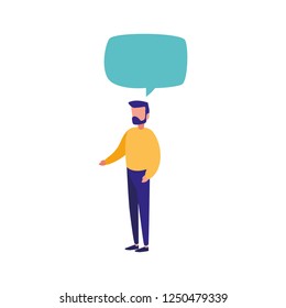man character and speech bubble