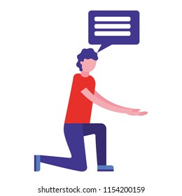 man character speech bubble communication