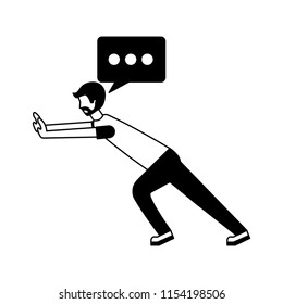 man character speech bubble message