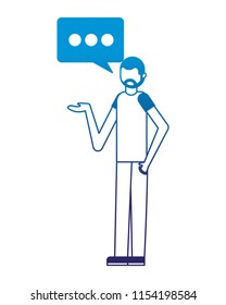 man character speech bubble message