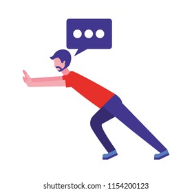 man character speech bubble message