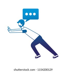 man character speech bubble message