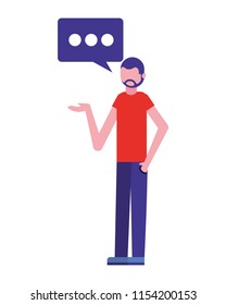 man character speech bubble message
