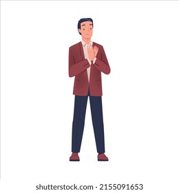 Man Character Standing Clapping His Hands Stock Vector (Royalty Free ...