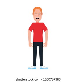 man character  standing on white background