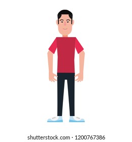 man character  standing on white background