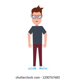 man character  standing on white background
