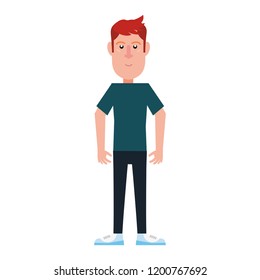 man character  standing on white background