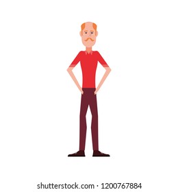 man character  standing on white background