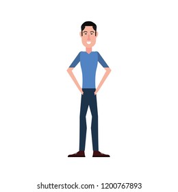 man character  standing on white background