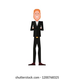 man character  standing on white background