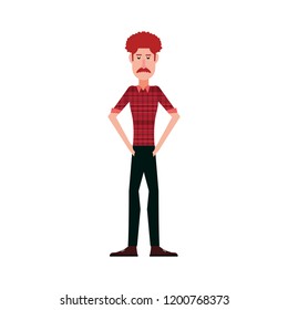 man character  standing on white background
