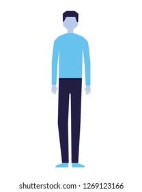 man character standing on white background