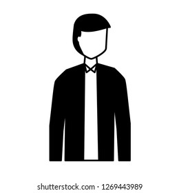 man character standing on white background