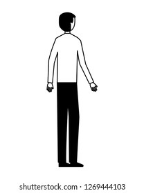 man character standing on white background