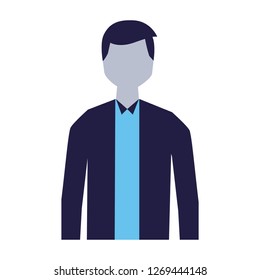 man character standing on white background