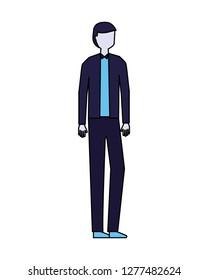 man character standing on white background