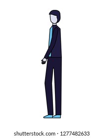 man character standing on white background