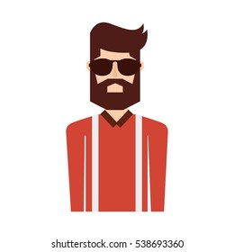 man character style hipster vector illustration design