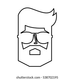 man character style hipster vector illustration design