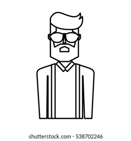 man character style hipster vector illustration design