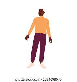 Hombre Personaje Pensando Elegir Ropa en la Tienda o Tienda de Moda Ilustración vectorial
