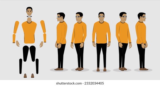man character, character turnaround for animation
