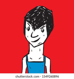 Man character vector design, Boy teen cartoon, isolated object, hand drawn handsome man