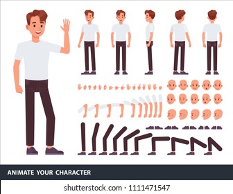 Man Character Vector Design. Create Your Own Pose.