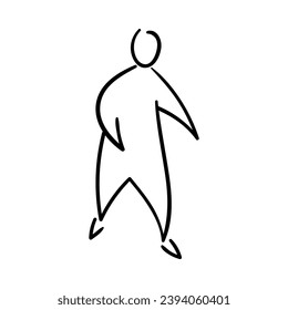 Man character vector icon in doodle style. Symbol in simple design. Cartoon object hand drawn isolated on white background.