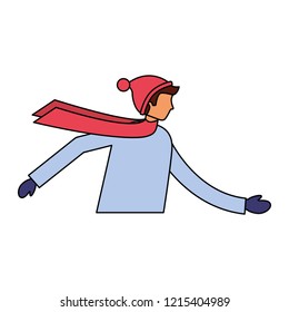 man character wearing winter clothes