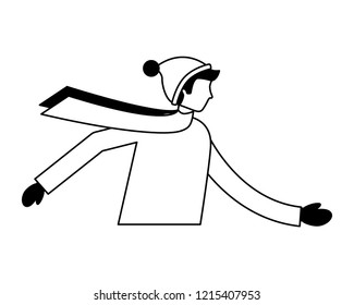 man character wearing winter clothes
